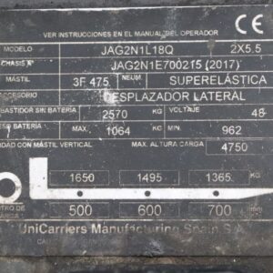 UniCarriers JAG2N1L18Q (Ref: NR27) - Imagen 4