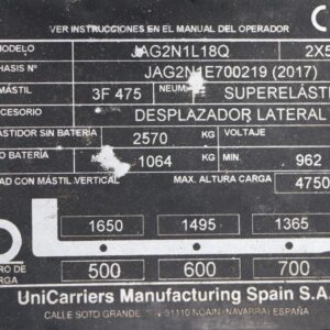 UniCarriers JAG2N1L18Q (Ref: NR30) - Imagen 4