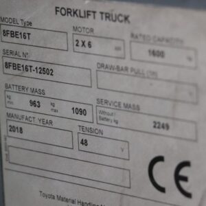 Toyota 8FBE16T (Ref: OG89) - Imagen 4