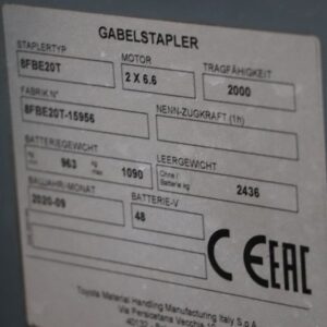 Toyota 8FBE20T (Ref: OG91) - Imagen 4