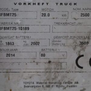 Toyota 8FBMT25 (Ref: OH30) - Imagen 4