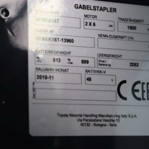 Toyota 8FBEK16T (Ref: OJ11) - Imagen 4