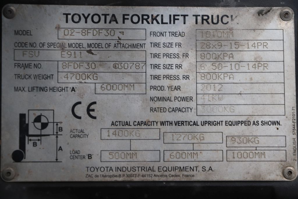 Toyota 02-8FDF30 (Ref: OR27) - Imagen 4